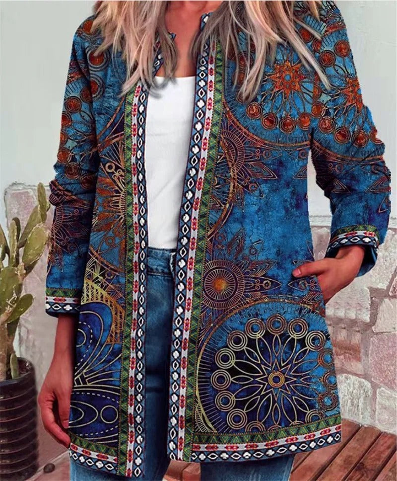 ModeGeist | Boho Jacke mit Farbenfrohem Muster