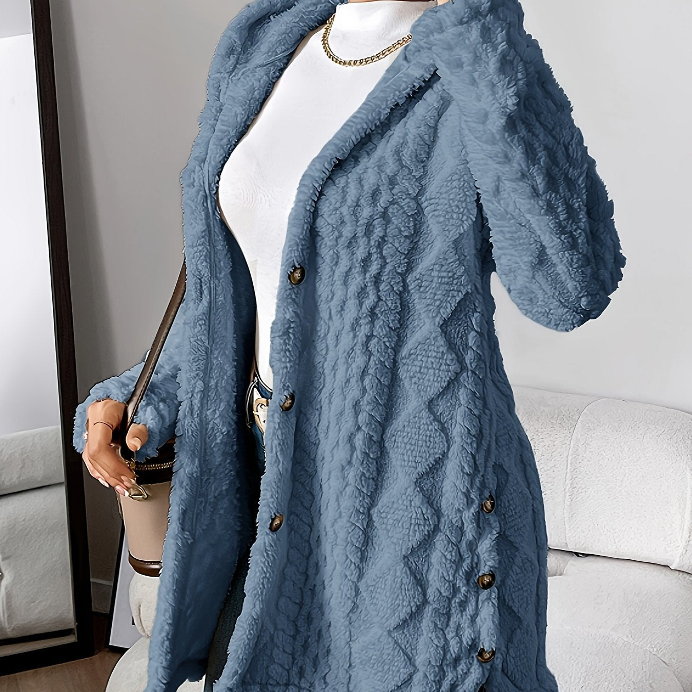 ModeGeist | Lang Damenjacke Mit Kapuze – Marit