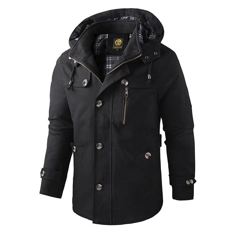 Herren Kapuzenjacke: Klassisch, gesteppt, mit Taschen