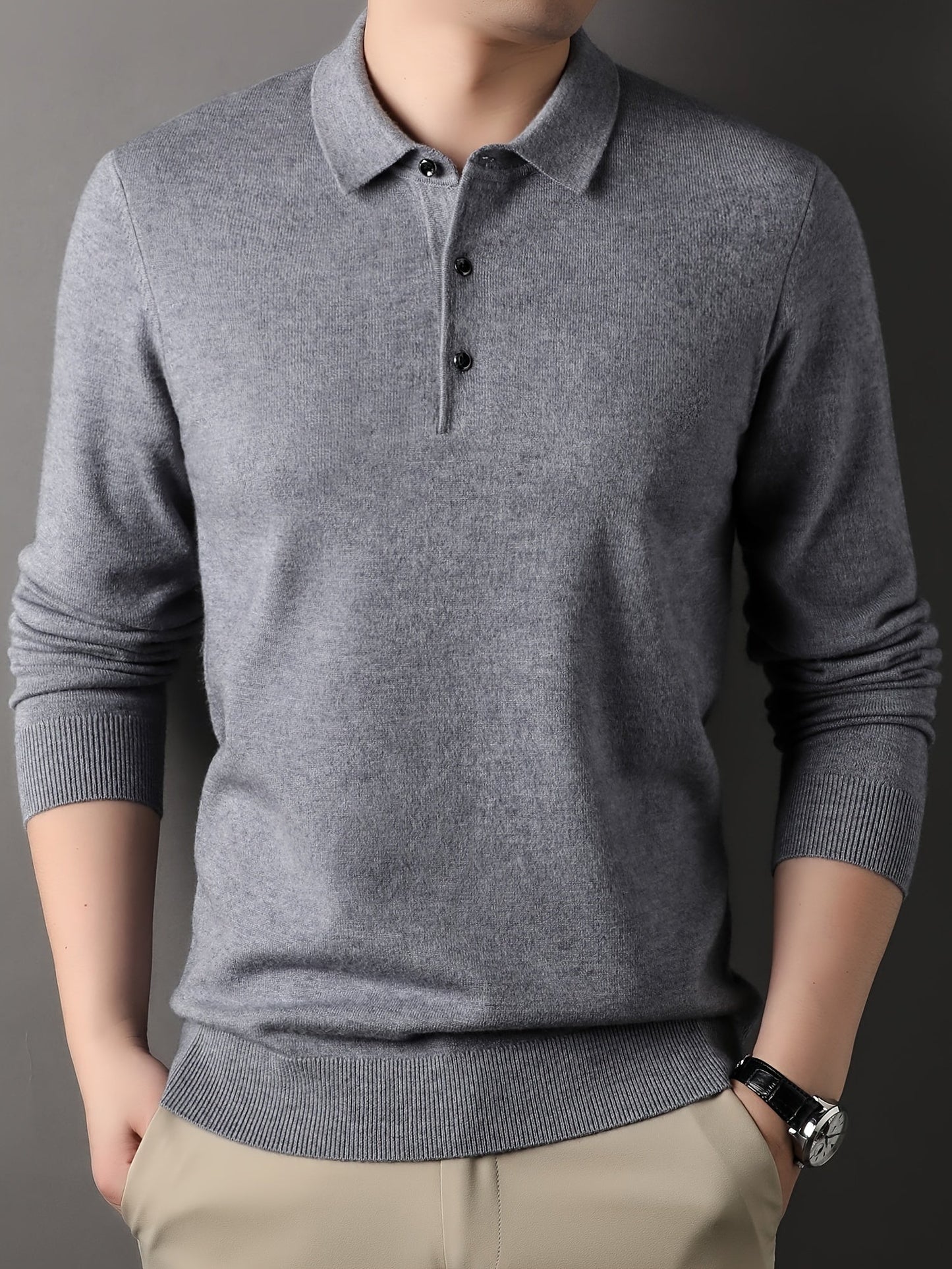 ModeGeist | Klassische Strick-polo Weich und Bequem Wollmischung