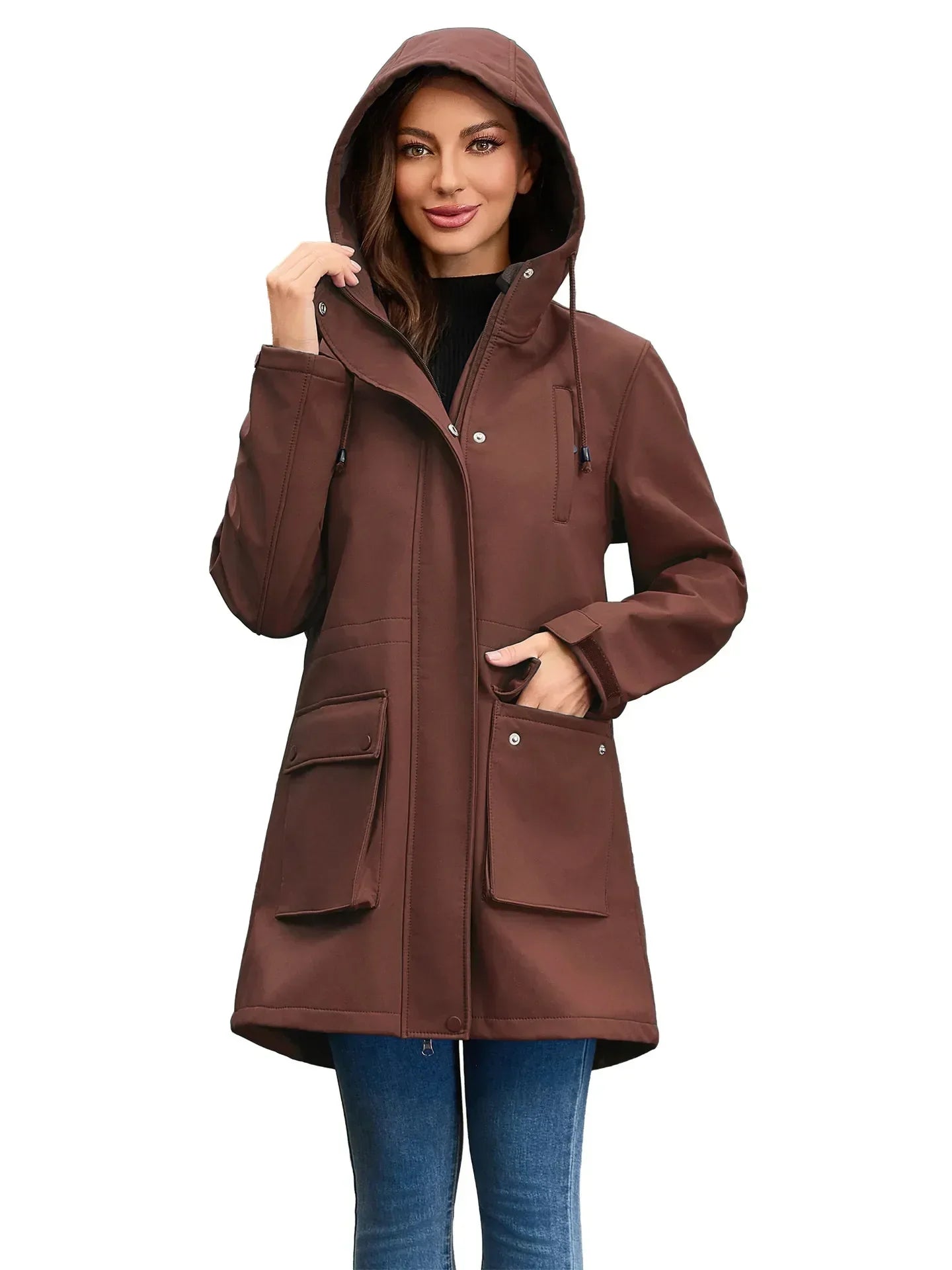 ModeGeist | Wasserdichte Softshell-Damenjacke mit Kapuze