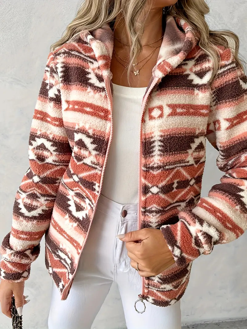 ModeGeist | Aztekenmuster Mantel für Herbst und Winter