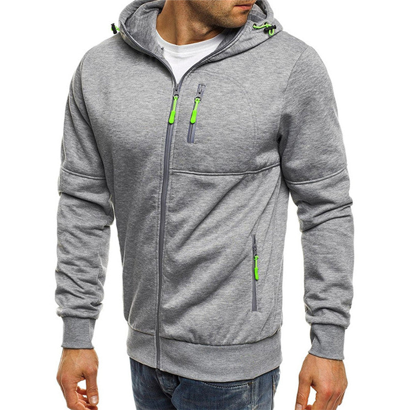 Fleece-gefütterter Kapuzenpullover mit Reißverschluss von Fudus