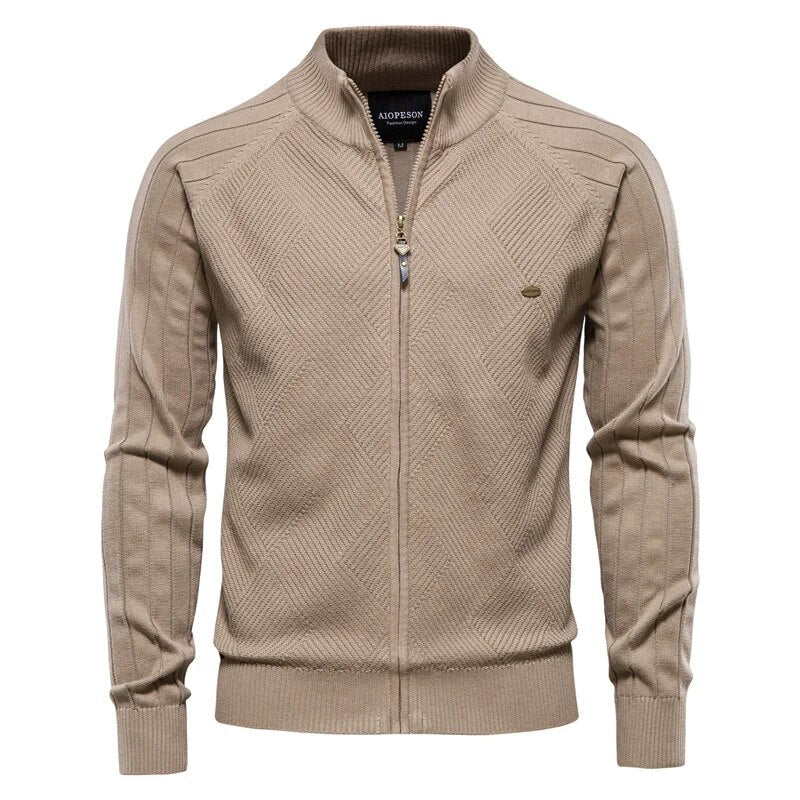 Herrenjacke mit Reißverschluss und Rundhals