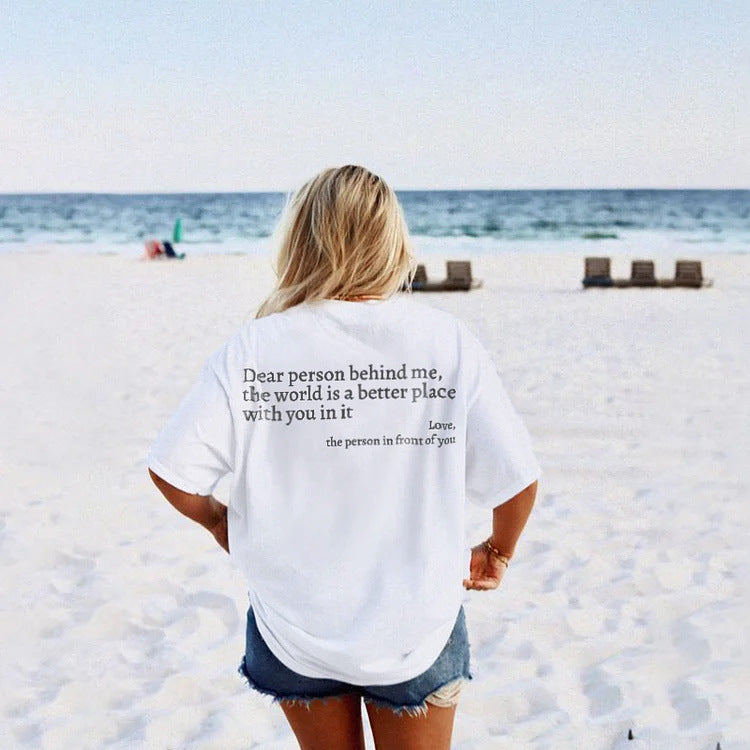 Fudus Damen T-Shirt mit Rundhals und Aufdruck
