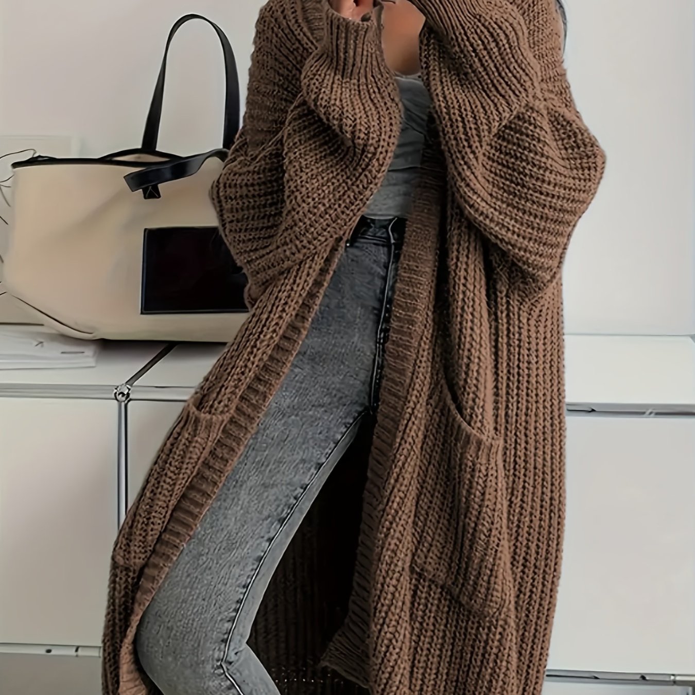 ModeGeist | Strickcardigan mit Gürtel für Damen