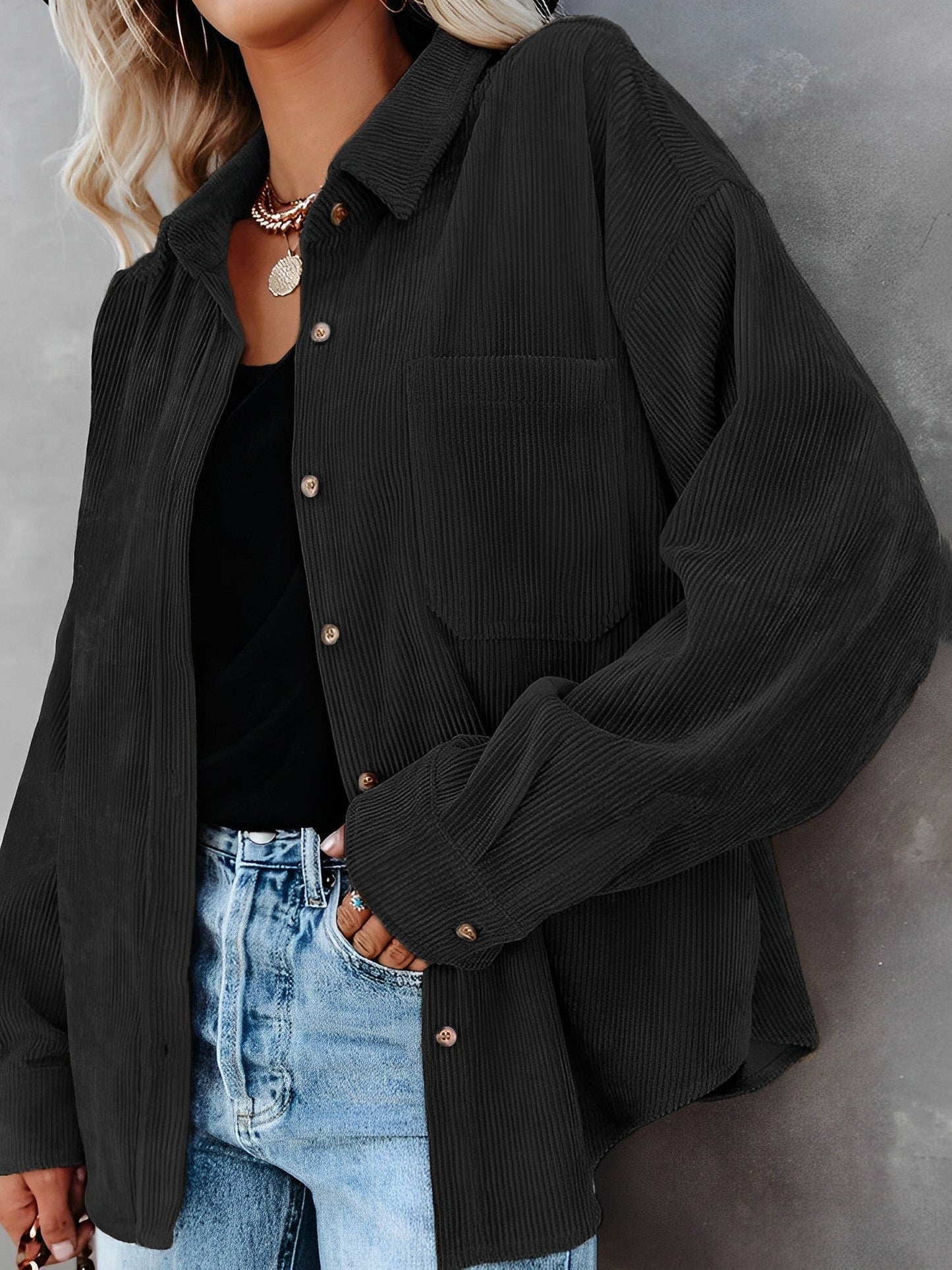 ModeGeist | Cordjacke mit Knöpfen