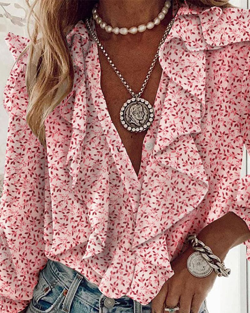 Blouse mit Rüschen und langen Ärmeln - Ruya