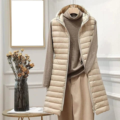 ModeGeist | Ärmellose Eleganz Ärmelloser Langer Mantel