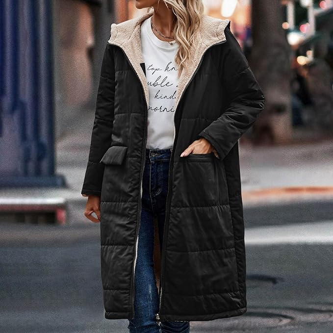 ModeGeist | Jack für Damen - halblanges Jacke mit Kapuze