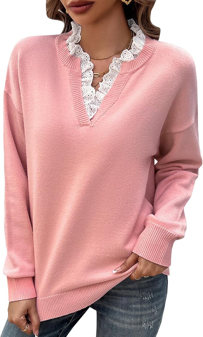 MODEGEIST Damen Strickpullover Klassisch Vielseitig