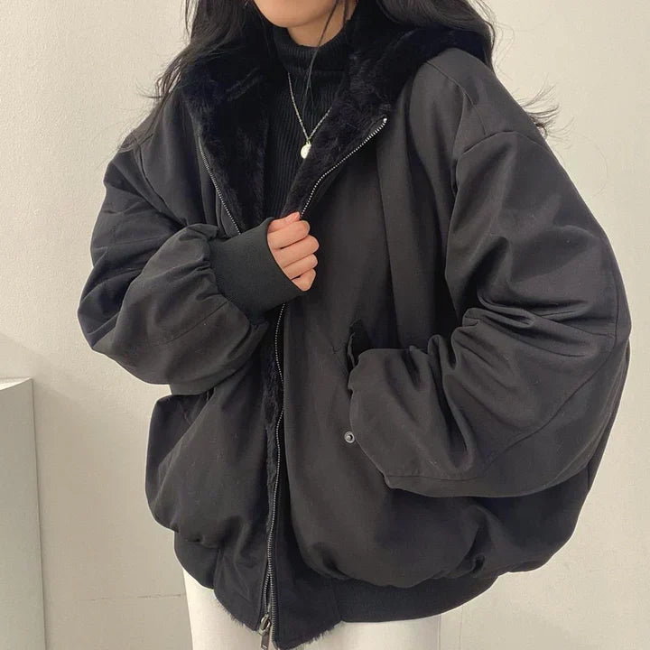 ModeGeist | Dicke Kapuzenparka mit Reißverschluss