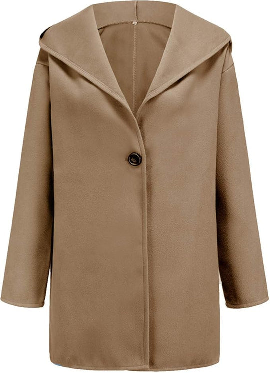 ModeGeist | Minimalistischer Kapuzenmantel Einreihige Winteroberbekleidung