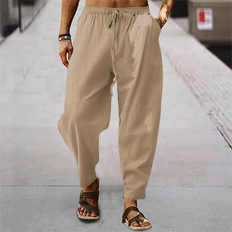 Titus Herren Baumwoll-Leinen Strandhose