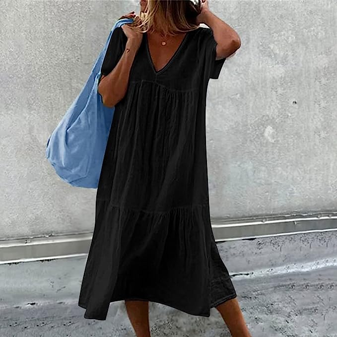 Hannah: Schlichtes Kleid mit Rüschen