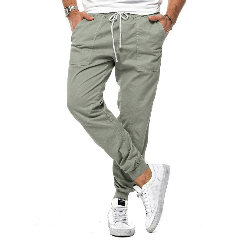 Bequeme Herrenhose im unifarbenen Freizeitdesign