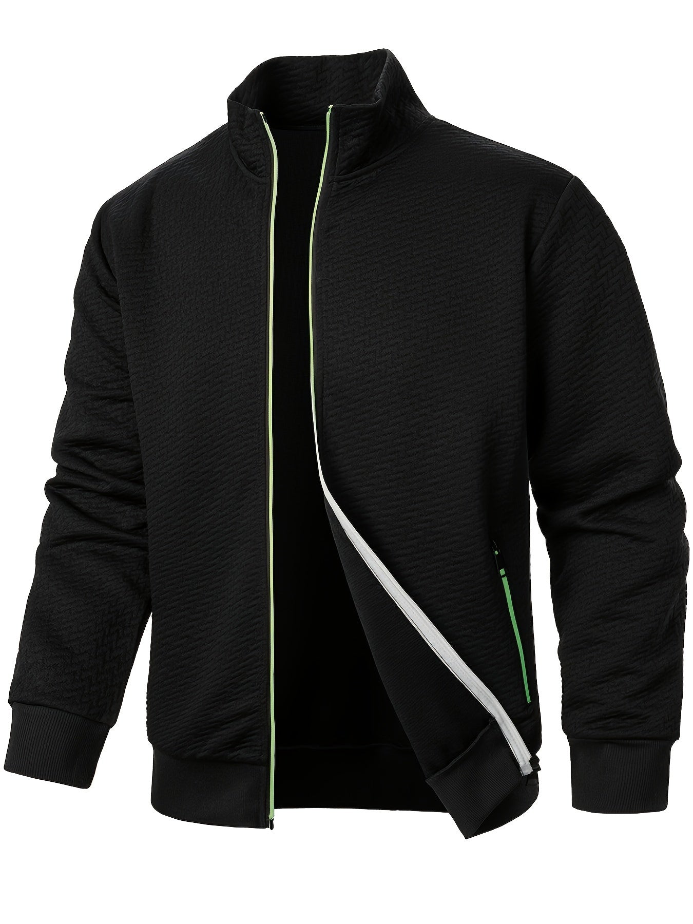 ModeGeist | Leichtgewicht Jacke mit Strukturmuster Polyester Komfort und Stil