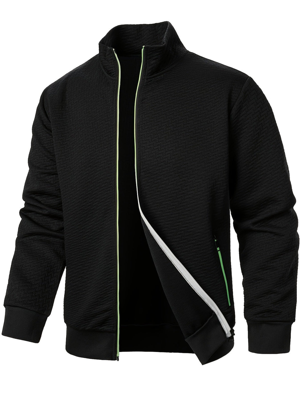 ModeGeist | Leichtgewicht Jacke mit Strukturmuster Polyester Komfort und Stil