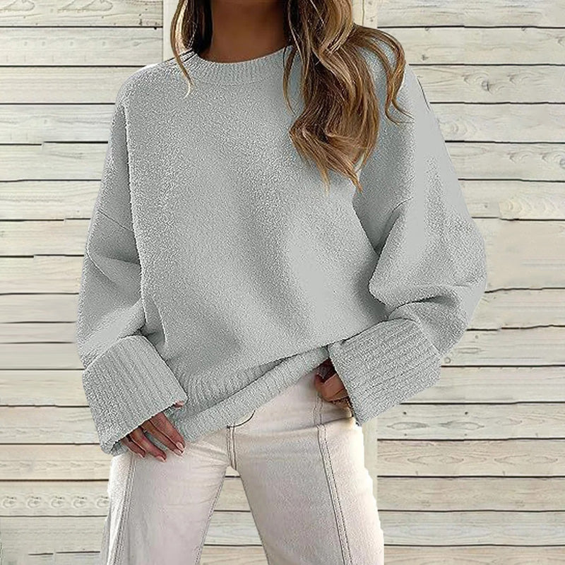 ModeGeist | Einfarbiger Pullover mit Rundhalsausschnitt
