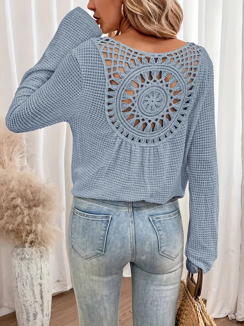 ModeGeist | Trendige Damen Sweater Gehäkelte Trendy, Komfortabel