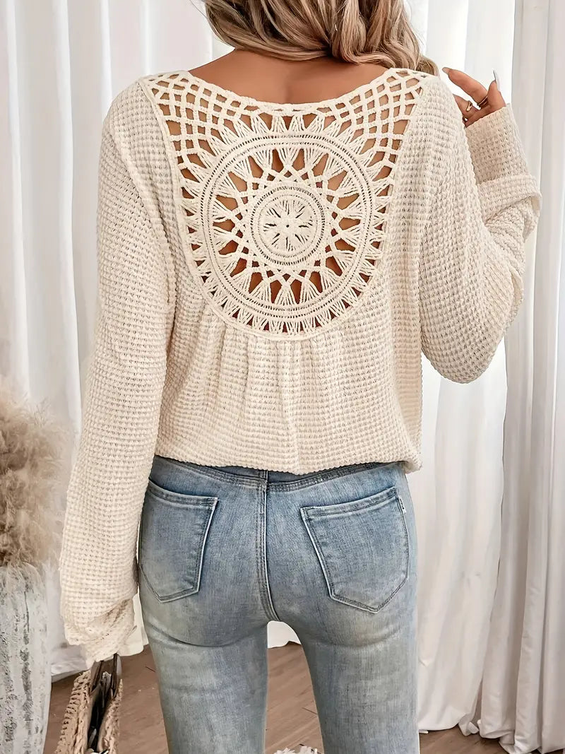 ModeGeist | Trendige Damen Sweater Gehäkelte Trendy, Komfortabel