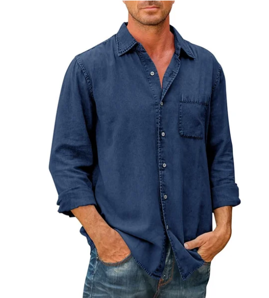 Herren Langarmhemd Bronislaw: Casual, unifarben
