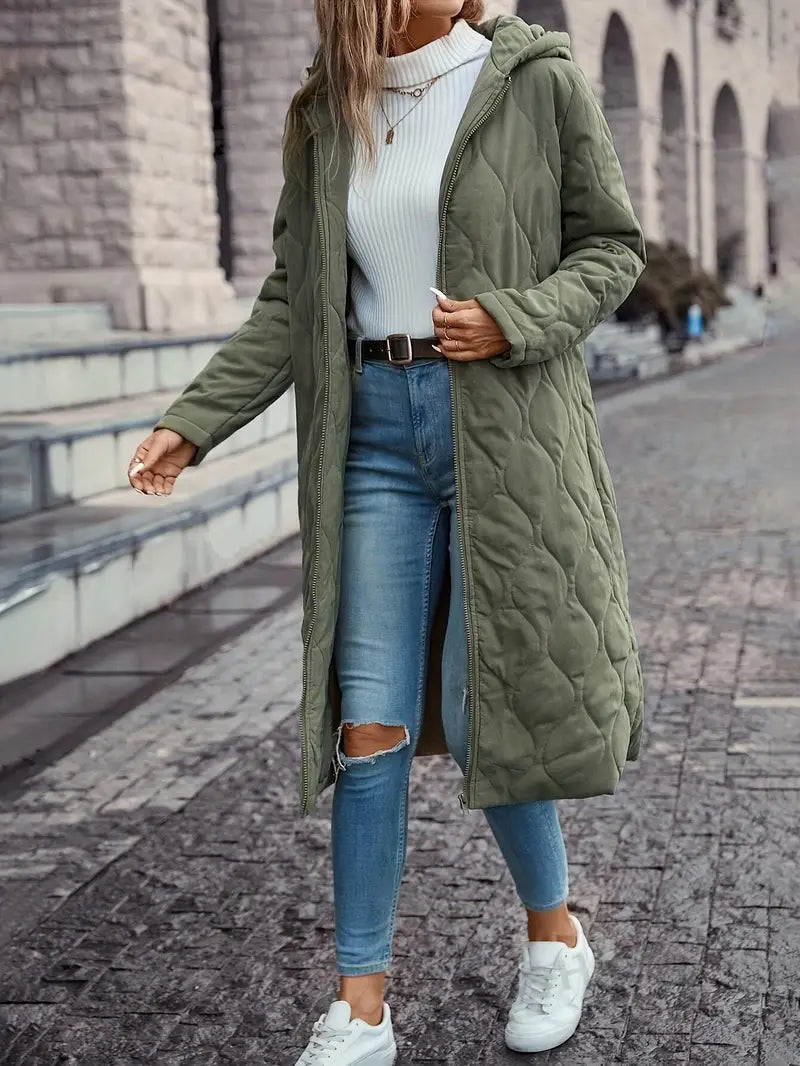 ModeGeist | Langarm Gesteppte Daunenjacke mit Kapuze