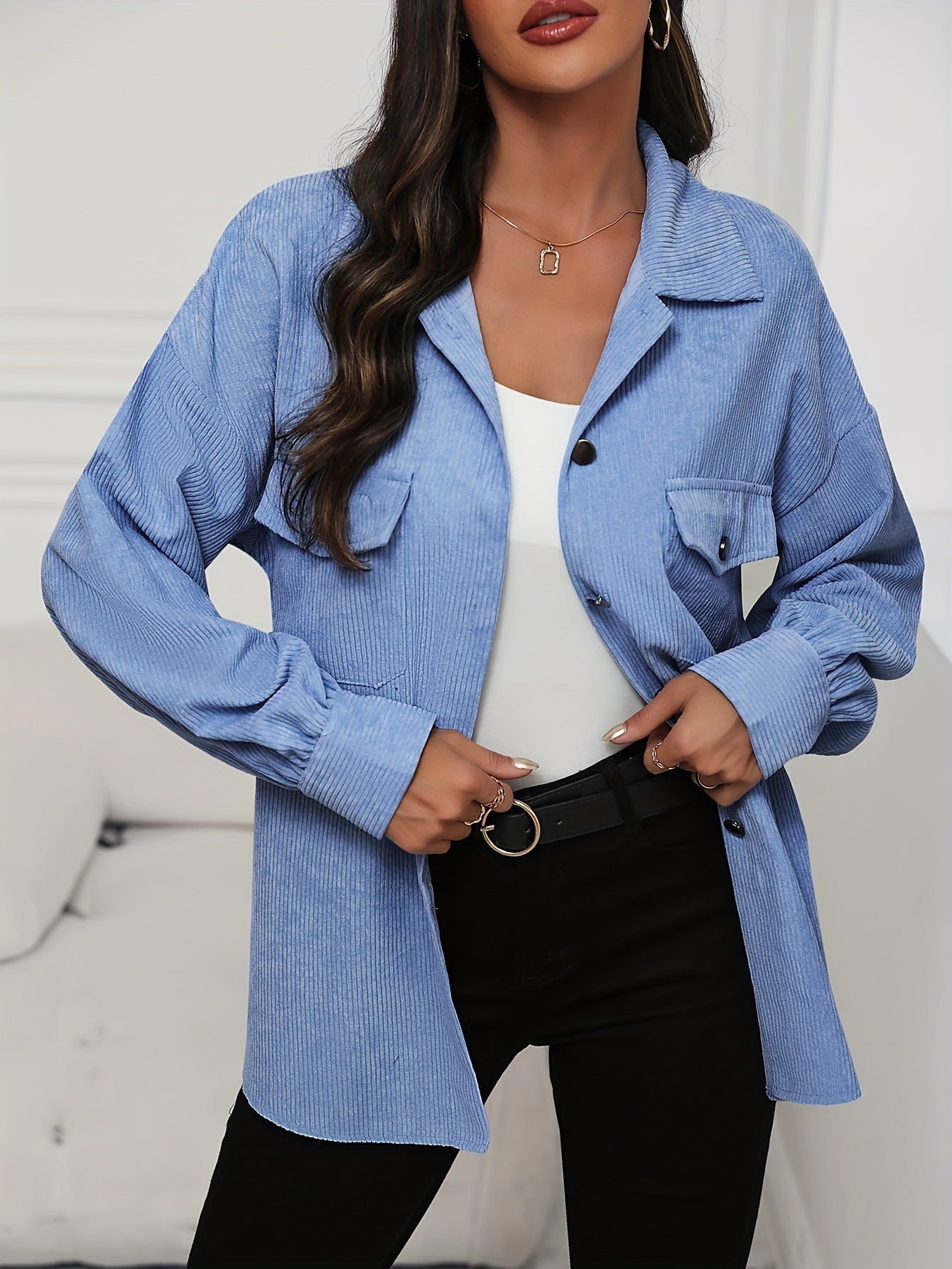 ModeGeist | Weiche Cordjacke Polyester/baumwolle Stilvoller Komfort