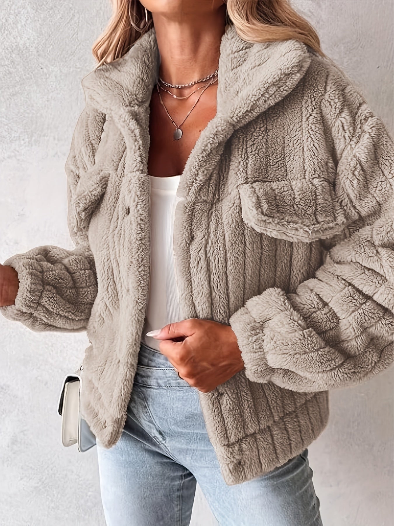 ModeGeist | Teddyjacke mit Taschen Weich und Gemütlich Perfekt für Kalte Tage