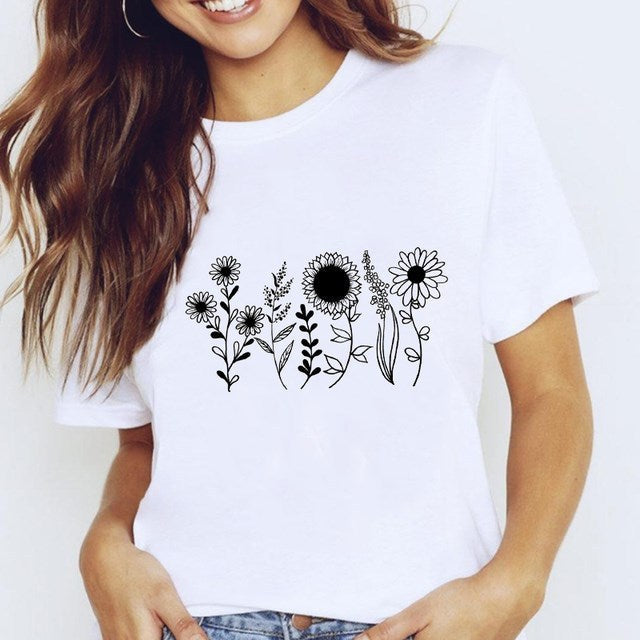 Fudus Damen Stern-T-Shirt im Harajuku-Stil