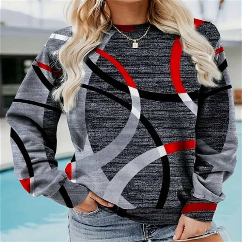 Damen Sweatshirt mit geometrischem Muster von Fudus