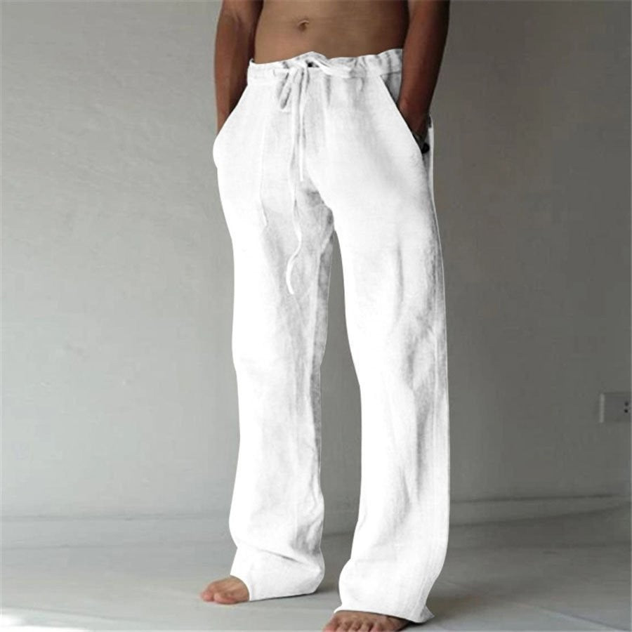 Benjamins einfarbige Herren-Leinenhose für die Freizeit