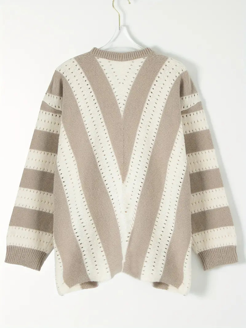 Grace: Gestreifter Pullover mit V-Ausschnitt
