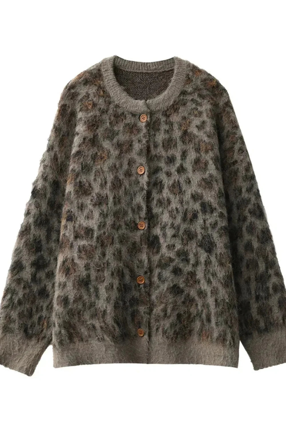ModeGeist | Leopardenmuster Einreiher Cardigan