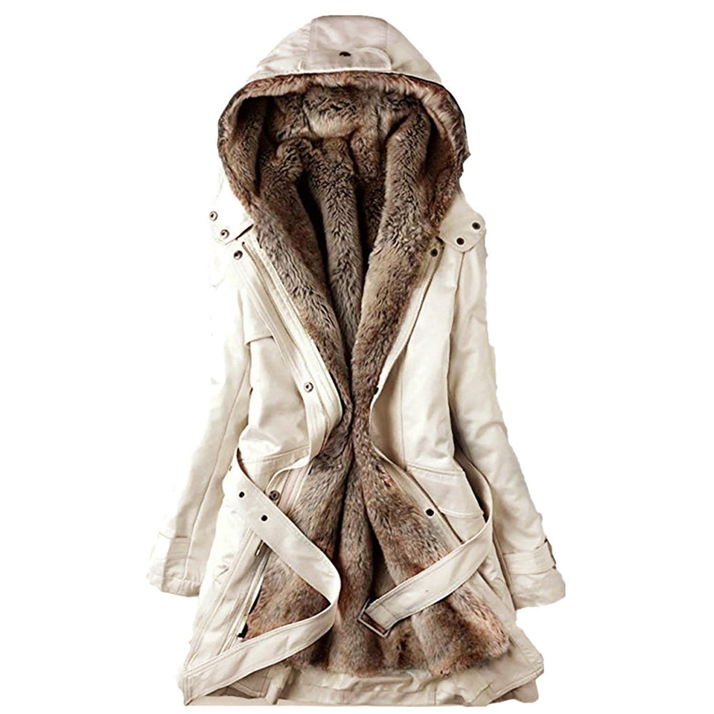 ModeGeist | Gefütterter Damen ParkA-mit Gürtel und Schicken Details