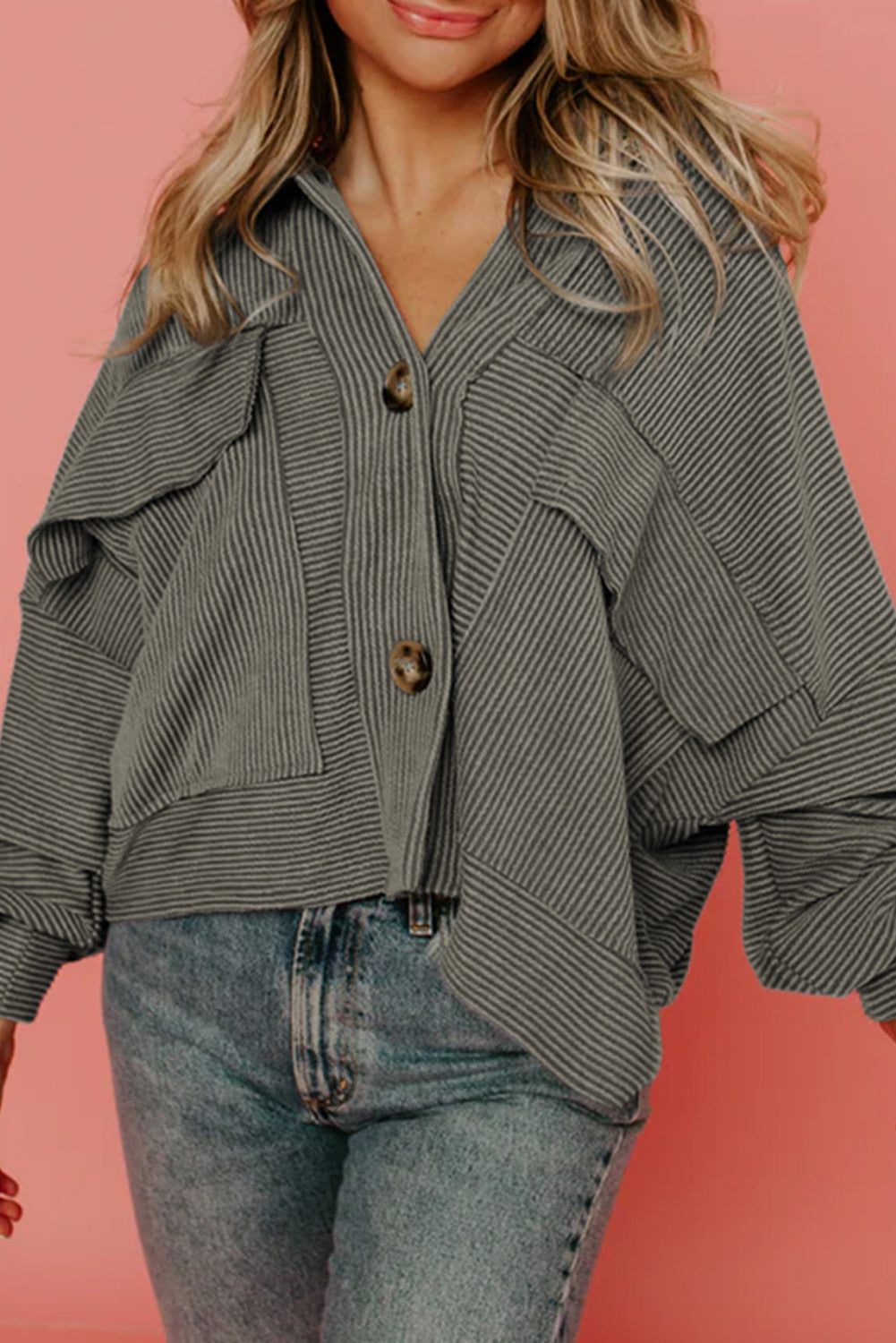 ModeGeist | Hemdjacke Aus Rippstoff Baumwollmischung Lässig und Stilvoll