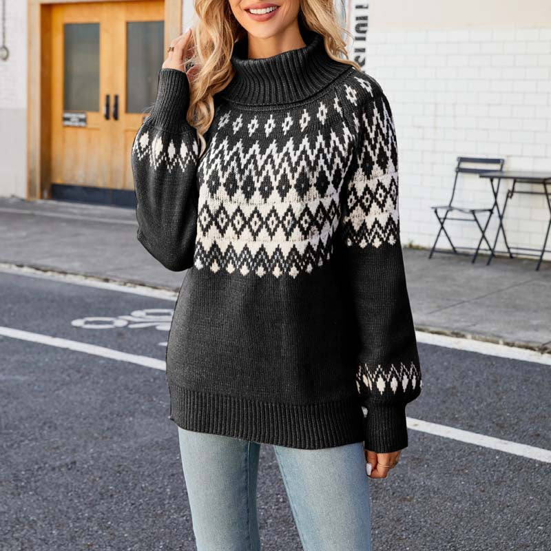 ModeGeist | Geometrischer Strickpullover Mit Eleganter Struktur
