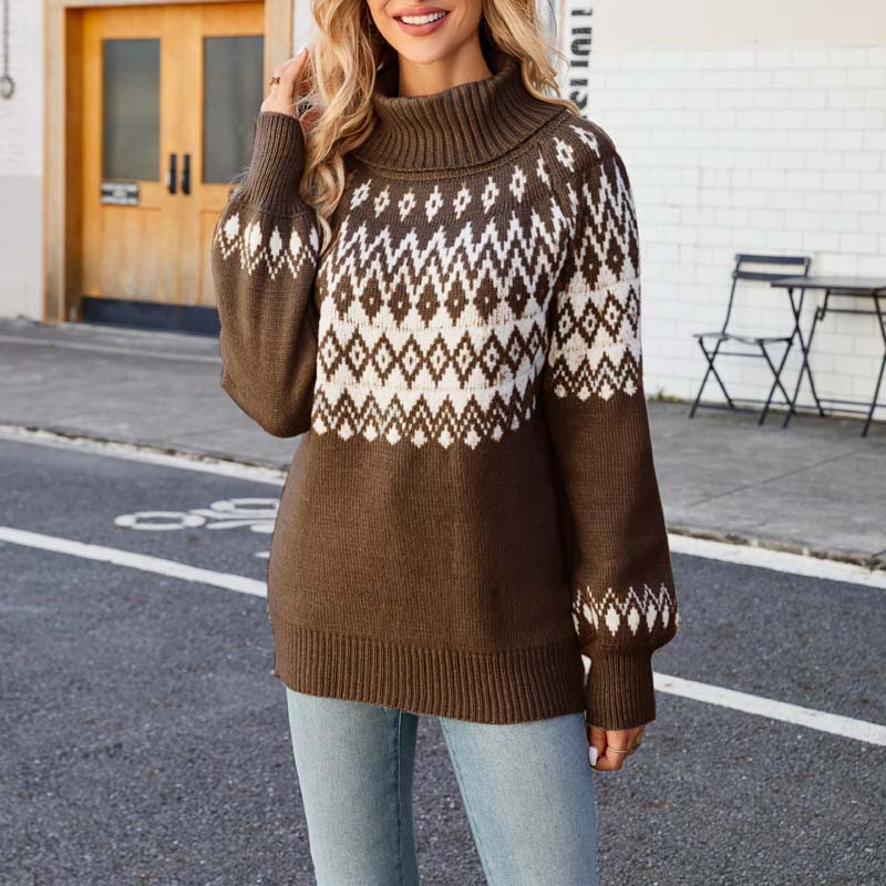 ModeGeist | Geometrischer Strickpullover Mit Eleganter Struktur