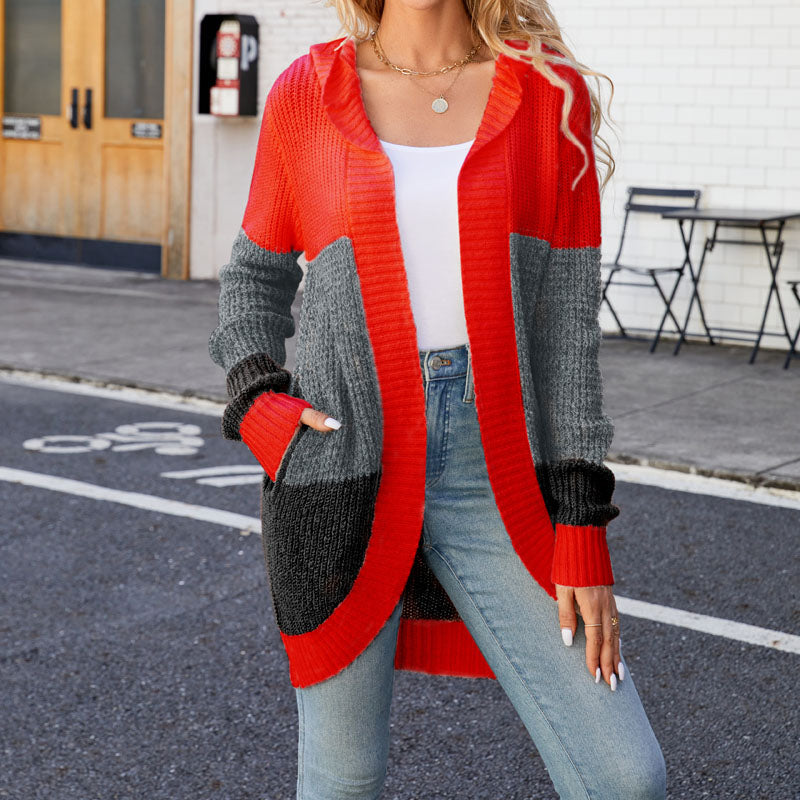 ModeGeist | Farbblock Strickjacke