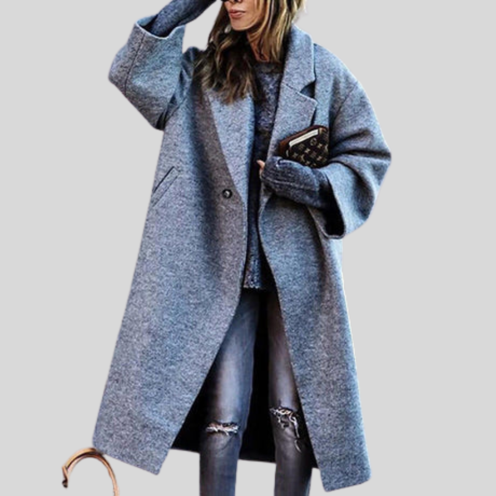 ModeGeist | Langer Wintermantel – Karlina Warmes Layering-Stück
