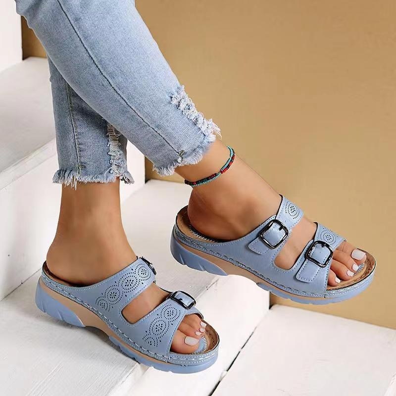 MODEGEIST Damen Sandalen Verstellbar Komfort Fußbett Riemen