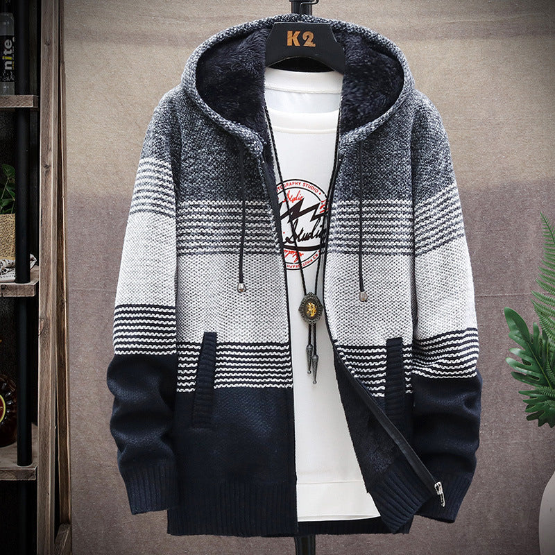 ModeGeist | Lässige lange Jacke mit Kapuze für Männer