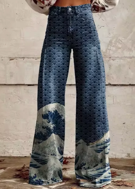 Weite Hose von Paola mit buntem Druck