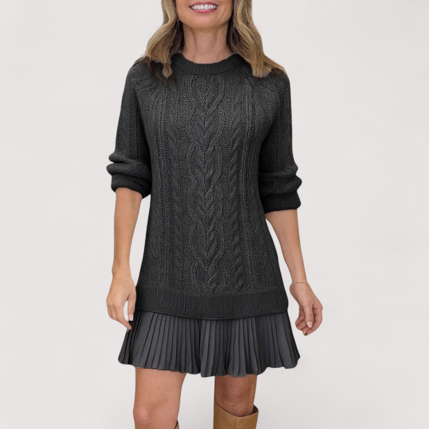 MODEGEIST Damen Strickkleid Vielseitiger Alltagslook Bequeme Passform