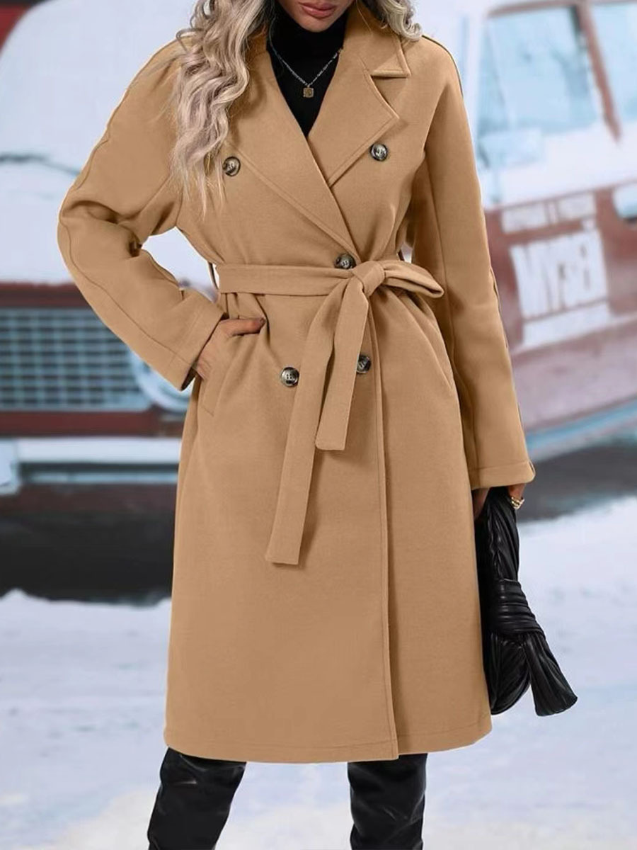 ModeGeist | Klassischer Damen Trenchcoat Mit Doppelknopfverschluss