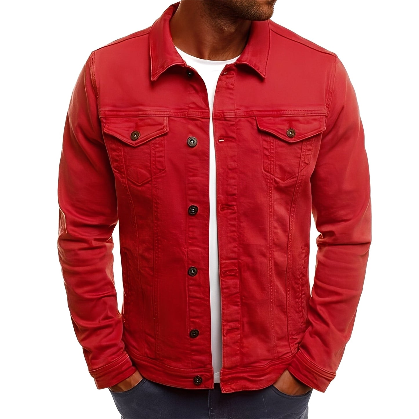 ModeGeist | Stylische Denimjacke mit Taschen für Männer