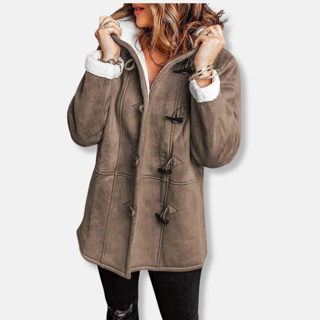 ModeGeist | Fleecejacke - Relaxed Fit - Kapuze - Plüschfutter - Mittellang - Toggle-Verschluss