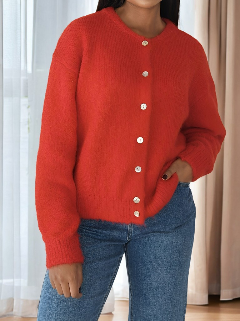 ModeGeist | Vintage Wollmantel mit Knöpfen für Frauen