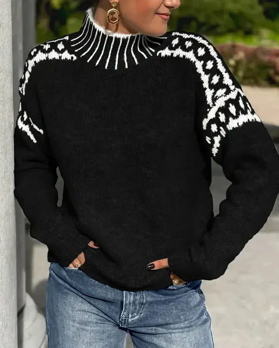 MODEGEIST Damen Klassischer Pullover Oversized-Schnitt Weich Strick Casual