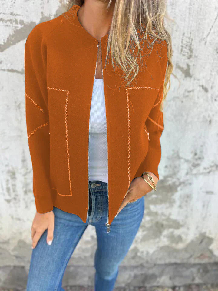 ModeGeist | Trendiger Cardigan mit Reißverschluss Gemütlicher Look Modisch und Vielseitig